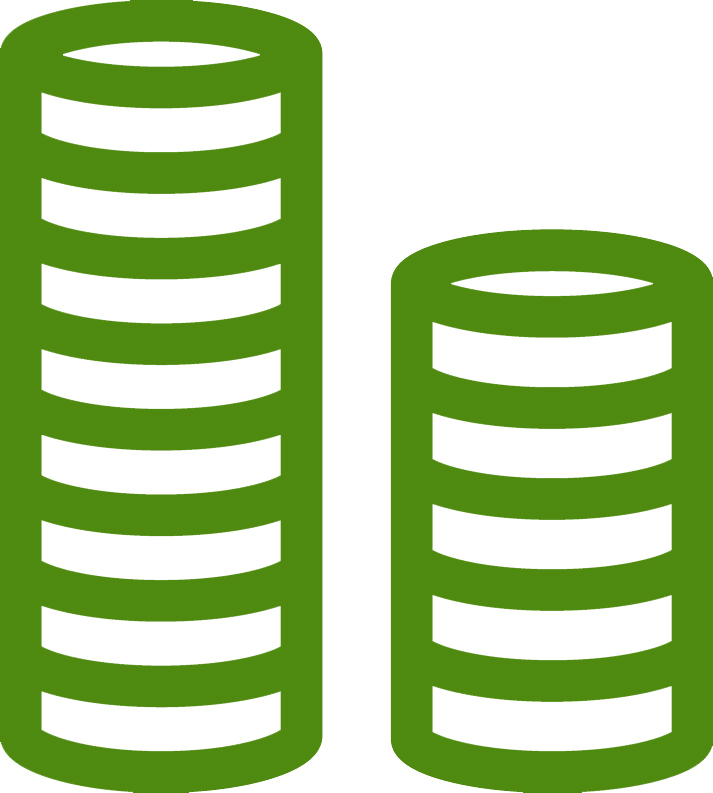 aic icon green coin stack