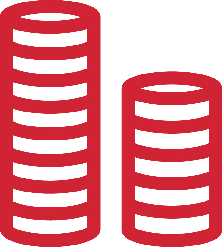 aic red icon coin stack